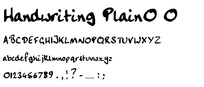 Handwriting Plain:0.0 font